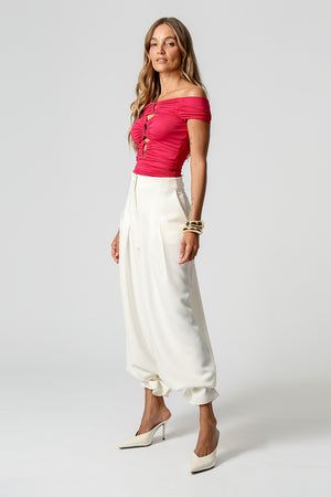 Blusa Drapeada Com Acessórios - PINK