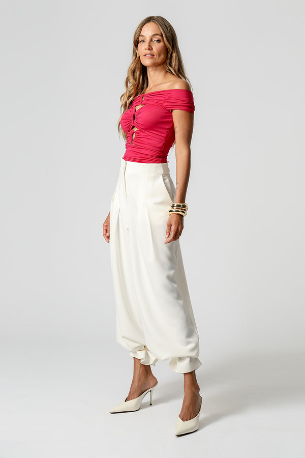 Blusa Drapeada Com Acessórios - PINK