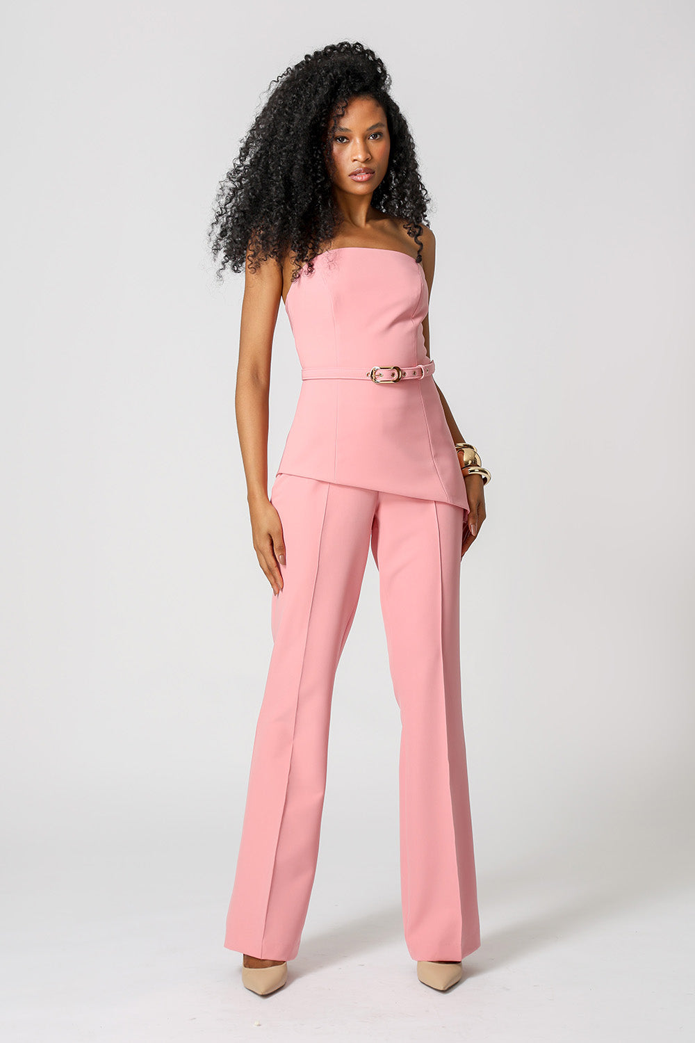 Strapless Assimétrico Com Cinto - ROSA