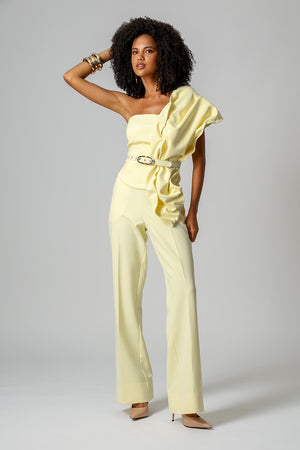 Blusa Strapless Com Folha 3D - AMARELO CL