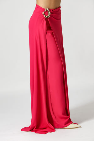 Saia Com Calça Interna e Fivela - MAGENTA