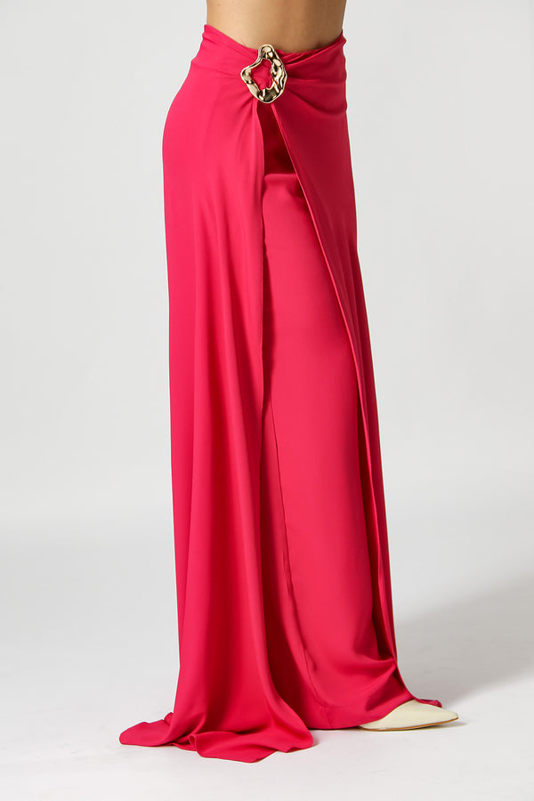 Saia Com Calça Interna e Fivela - MAGENTA