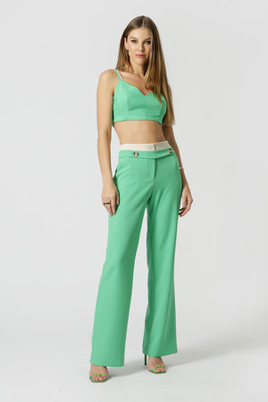 Blusa Cropped Com Alça Dupla - VERDE