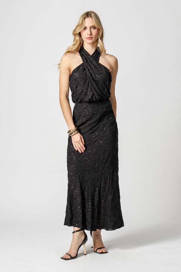 Blusa Paetê Com Decote Transpassado - PRETO 90168