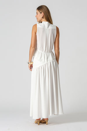 Blusa Bata Com Renda e Amarração - OFF WHITE