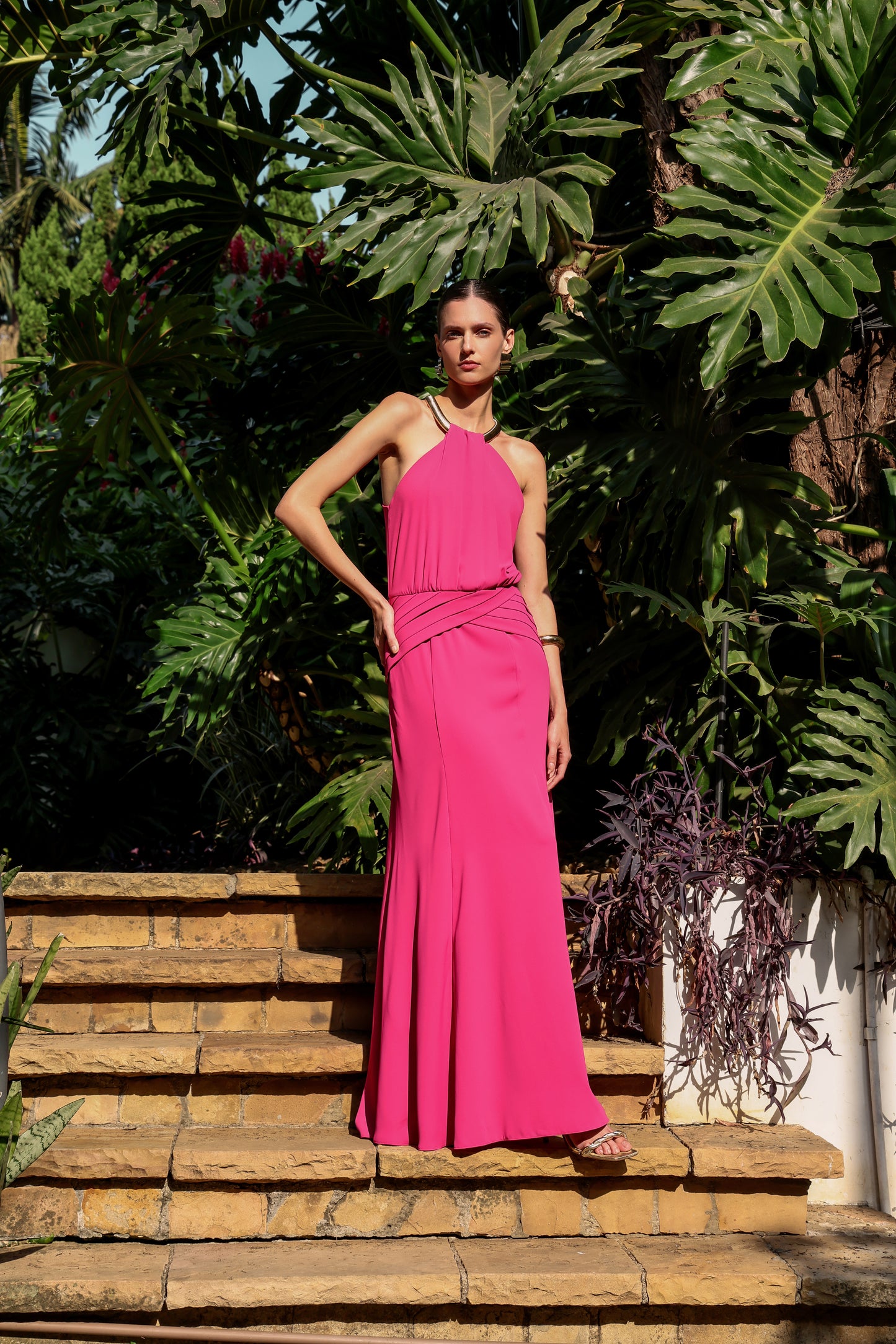 Vestido Cava Americana Com Gargantilha - MAGENTA