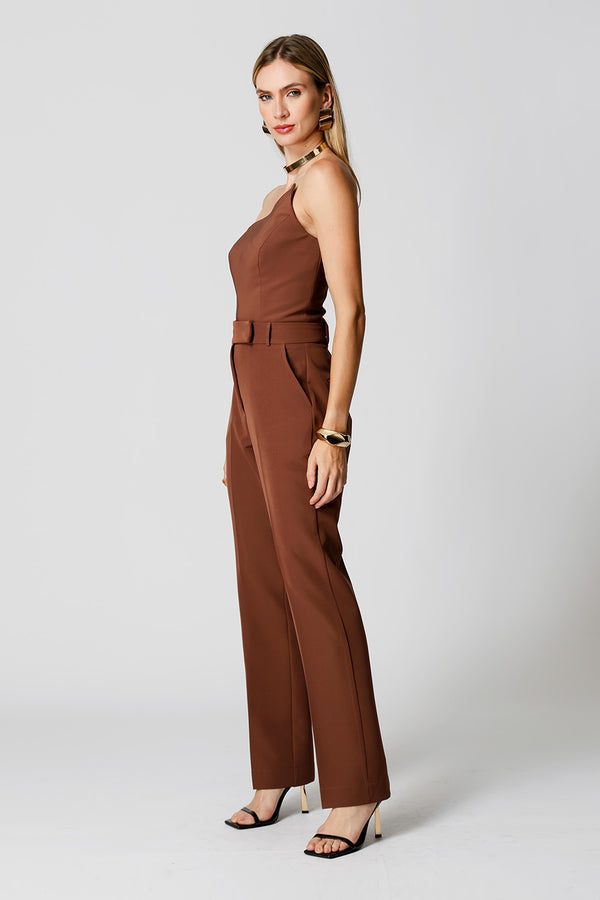 Top Alfaiataria Assimétrico - TABACO