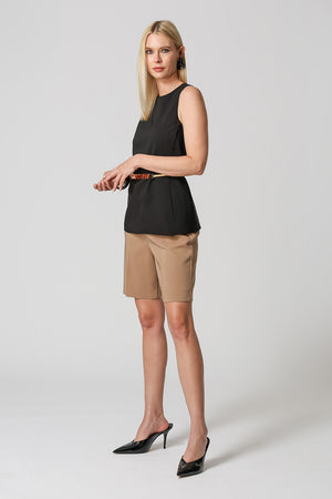 Blusa Túnica Alfaiataria Com Recortes - PRETO