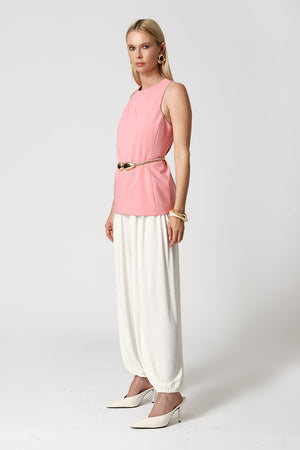 Blusa Túnica Alfaiataria Com Recortes - ROSA