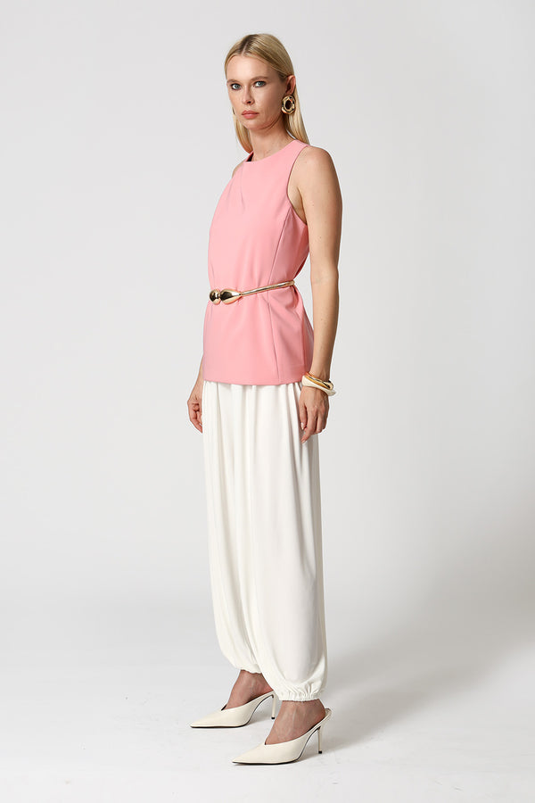 Blusa Túnica Alfaiataria Com Recortes - ROSA