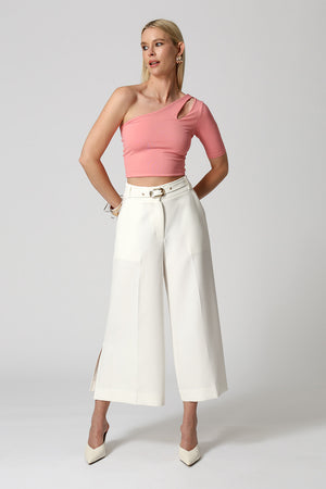 Blusa Ombro Único Vazado - ROSA CLARO