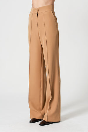 Calça Pantalona Com Vinco