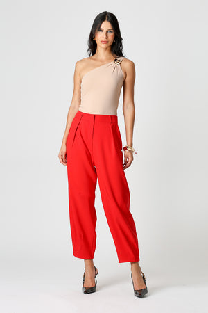 Blusa Ombro Único Com Fivela - AREIA