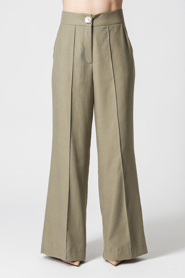 Calça Pantalona Poli Linho - MUSGO CLARO