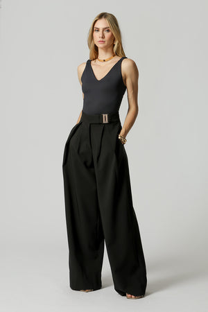 Body con tirantes fruncidos - NEGRO 1