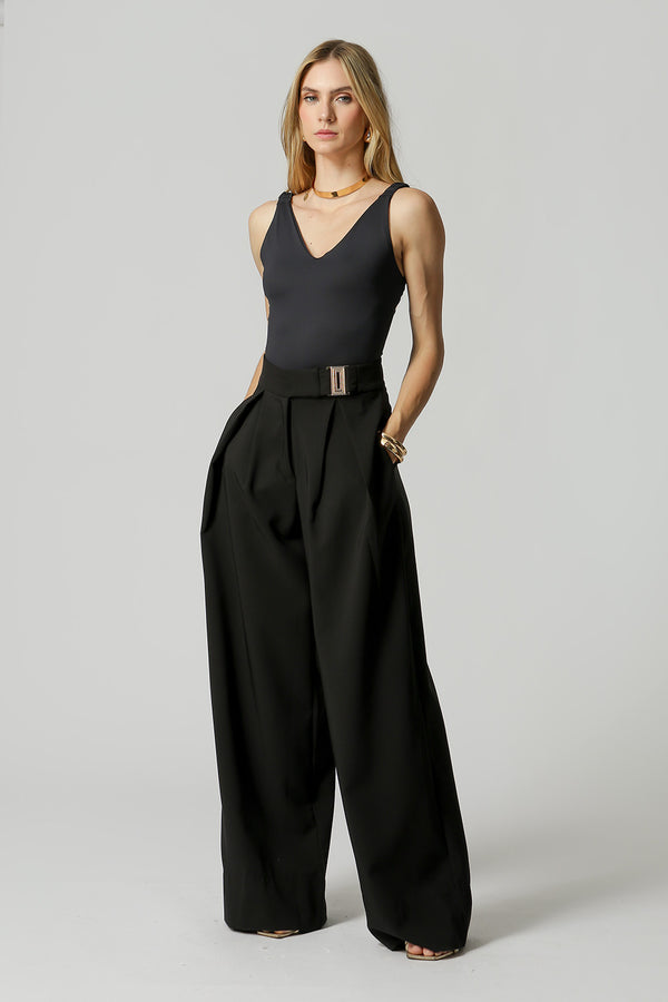 Body con tirantes fruncidos - NEGRO 1