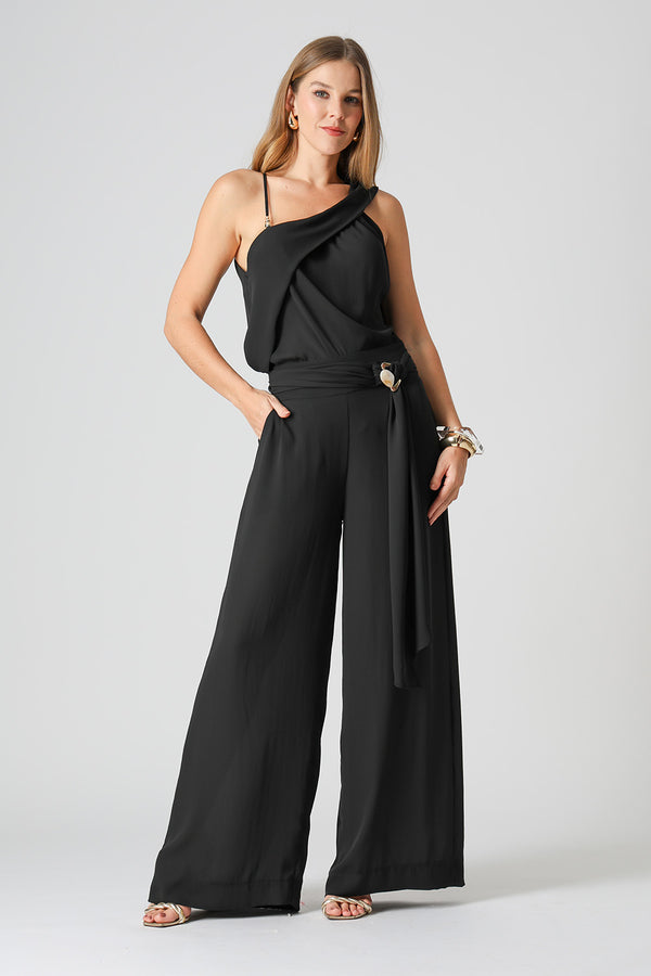 Blusa Assimétrica Com Pala - PRETO