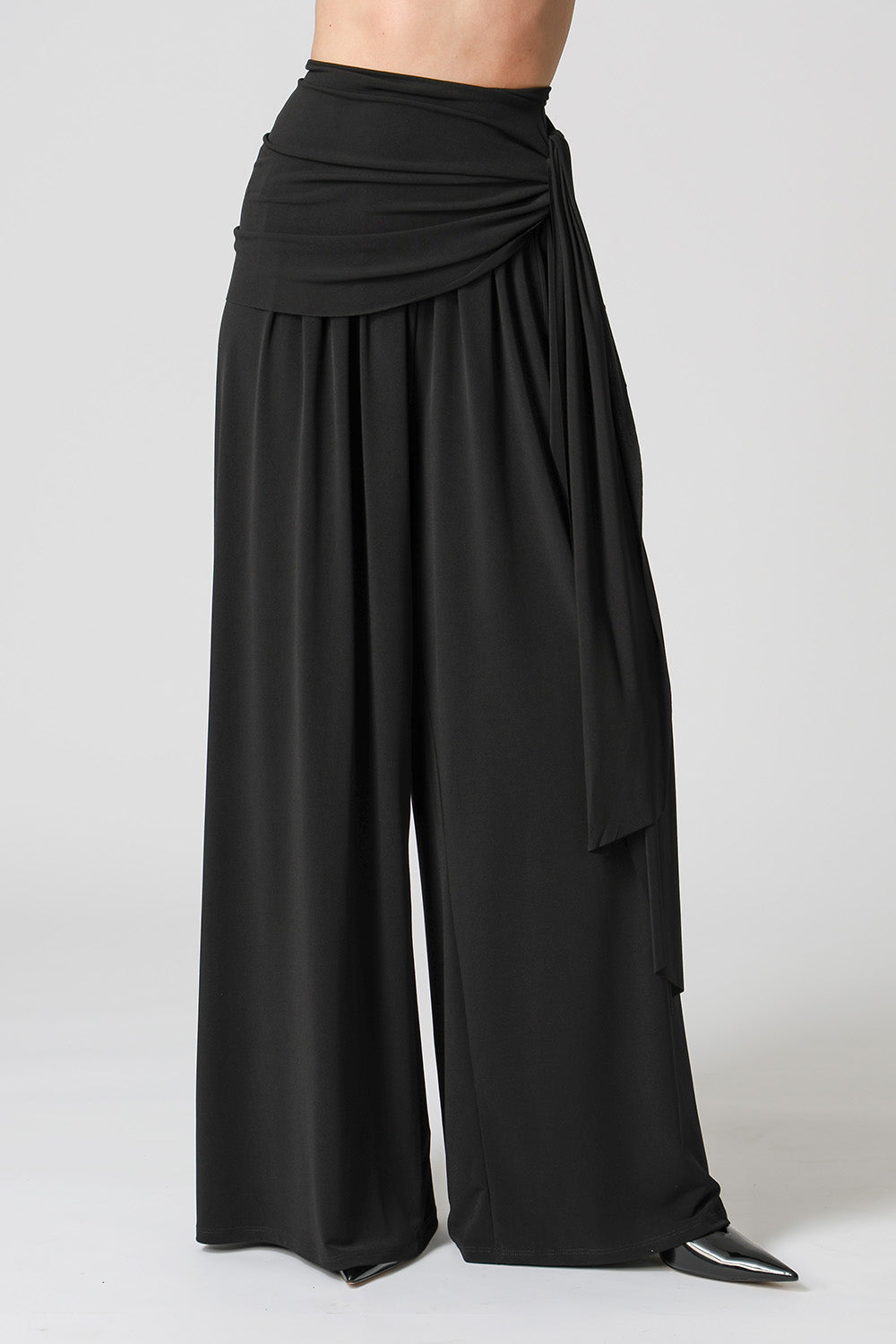 Calça Pantalona Multifuncional Com Faixa - PRETO