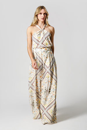 Blusa Com Torção Estampada - LARANJA 1220