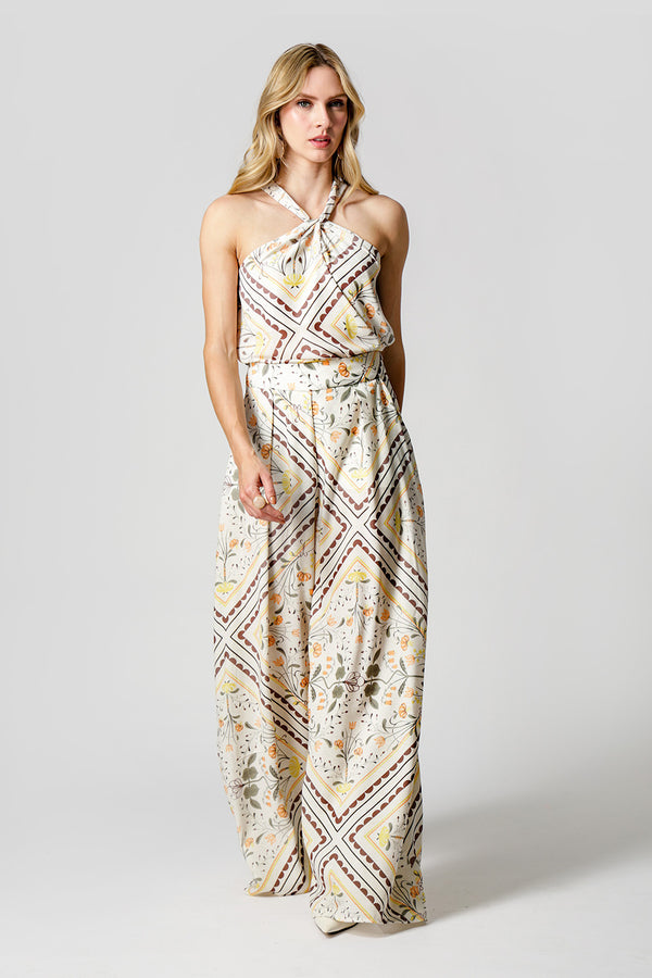 Blusa Com Torção Estampada - LARANJA 1220