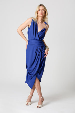 Blusa Transpassada Com Strass No Ombro