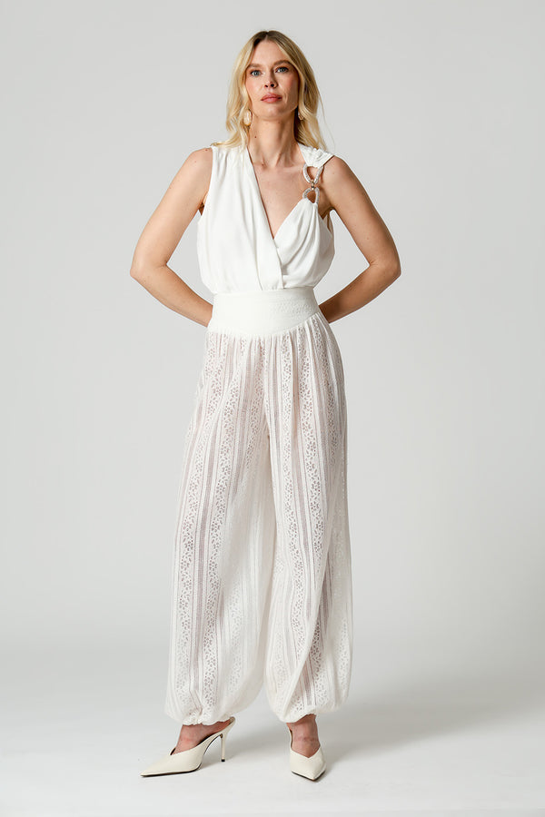 Blusa Transpassada Com Strass No Ombro