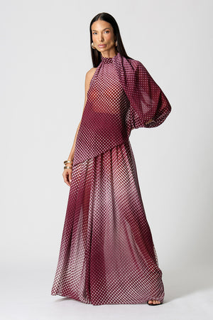 Blusa Ombro Único Em Chiffon Glass