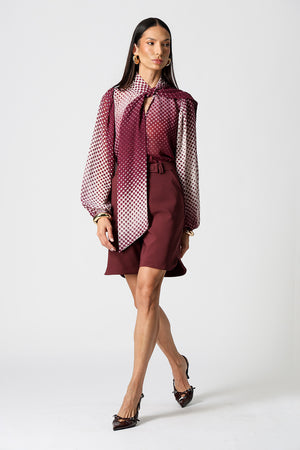 Blusa Chiffon Glass Estampada Com Faixa