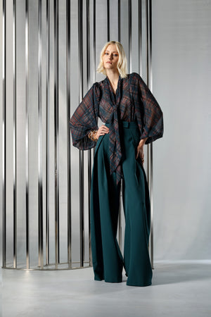 Blusa Chiffon Glass Estampada Com Faixa