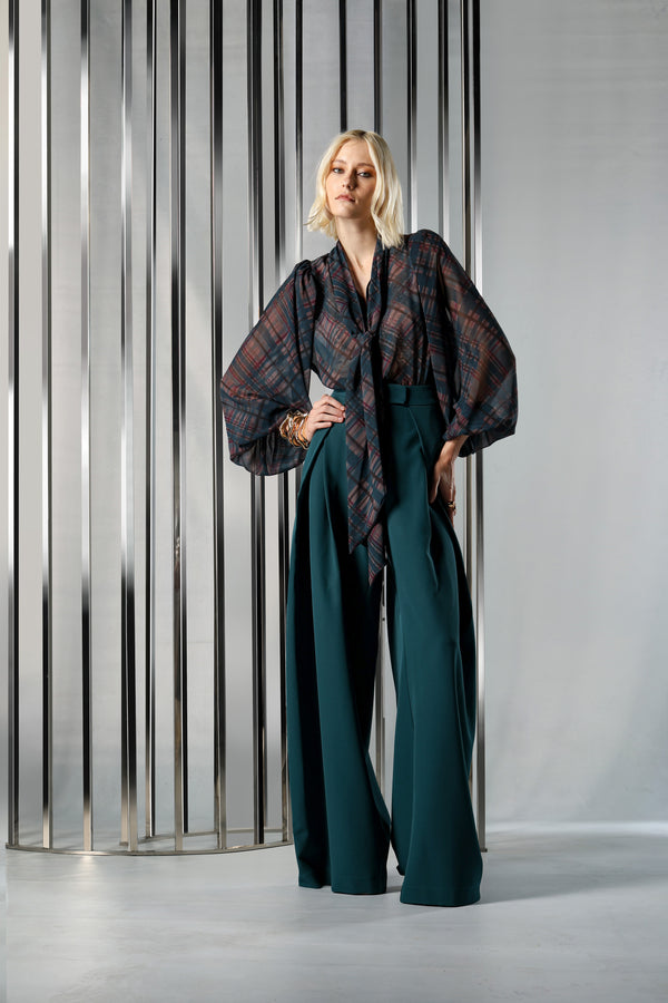 Blusa Chiffon Glass Estampada Com Faixa