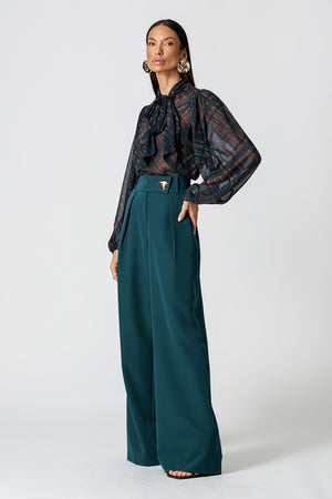 Blusa Chiffon Glass Estampada Com Faixa