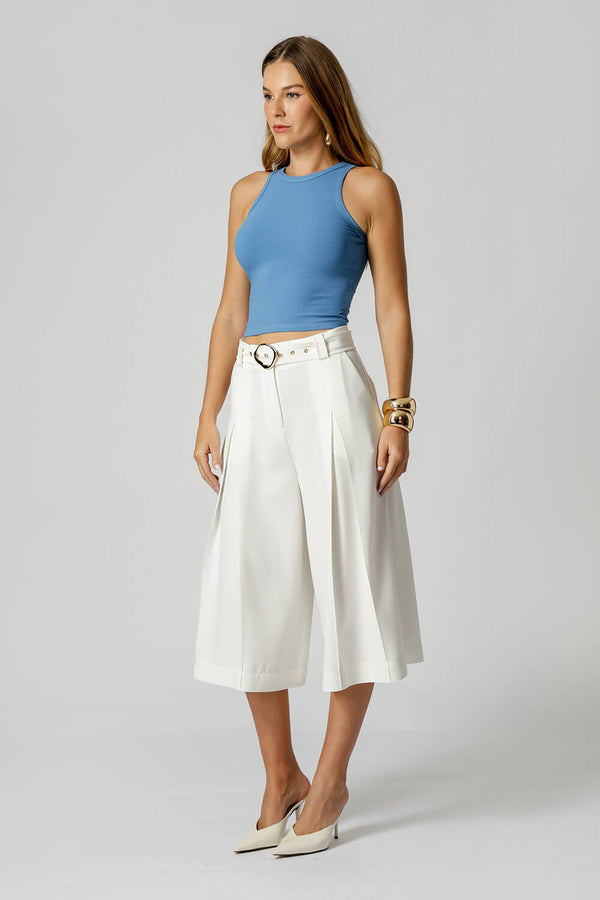 Blusa Básica Canelada - AZUL