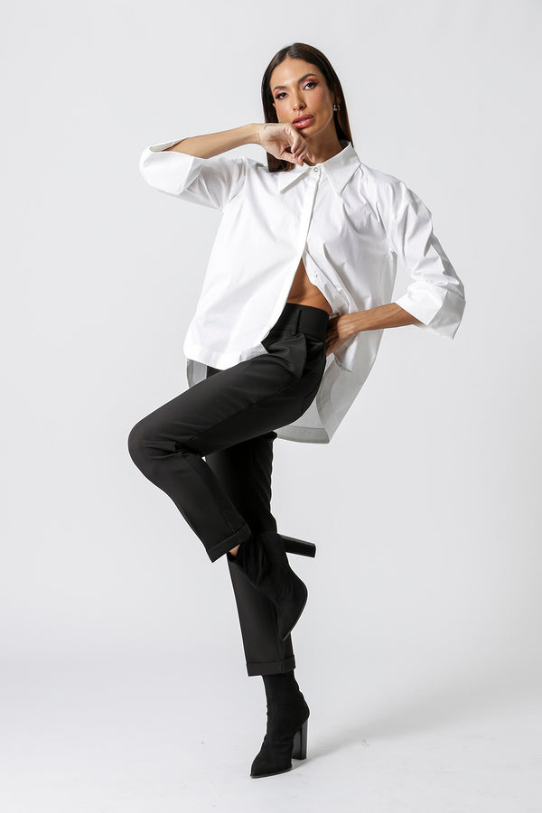 Camisa 3/4 con puños anchos - BLANCA