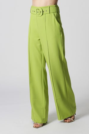 Calça Pantalona Cinto Forrado - FOLHA