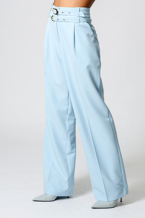 Calça Alfaiataria Com Pregas e Cintos - CIANO CL