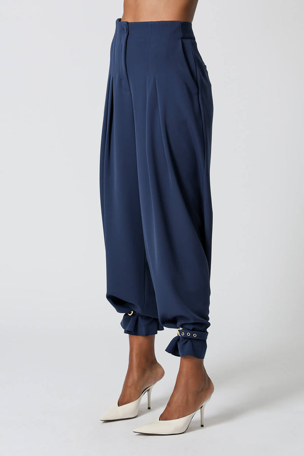 Calça Alfaiataria Com Pregas - MARINHO