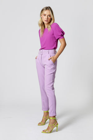 Blusa con mangas abullonadas - MORADA