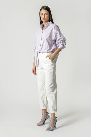 Camisa Ampla Listrada - LILAS CL 90131