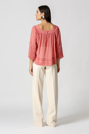 Bata de Manga Bufante Com Pregas - ROSE ESC