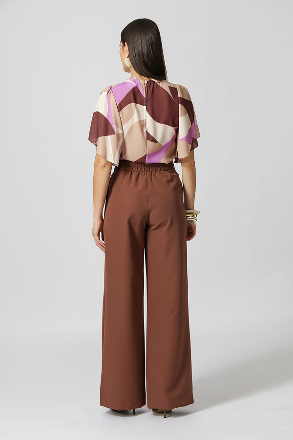 Blusa Estampada Manga Angel - AREIA 7206