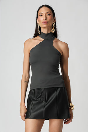 Blusa Ombro Único Com Gola