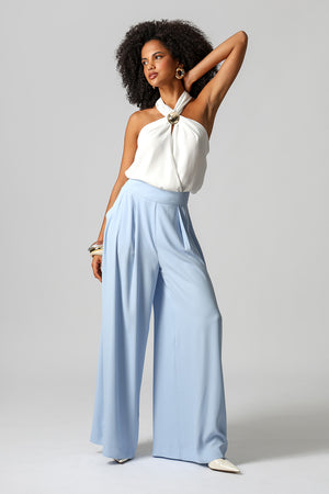 Blusa Transpassada Com Passante Dourado - OFF WHITE