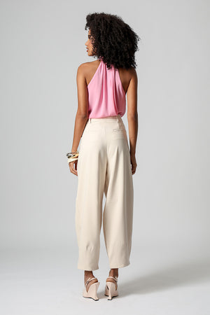 Blusa Transpassada Com Passante Dourado - PINK CLARO