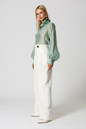 Blusa Gola Ruff em Voil - MINERAL