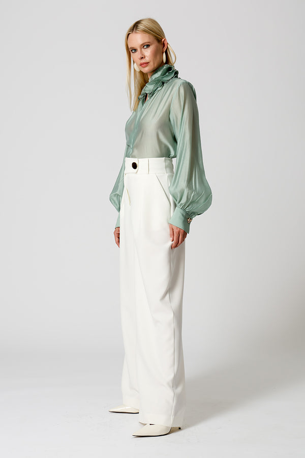 Blusa Gola Ruff em Voil - MINERAL