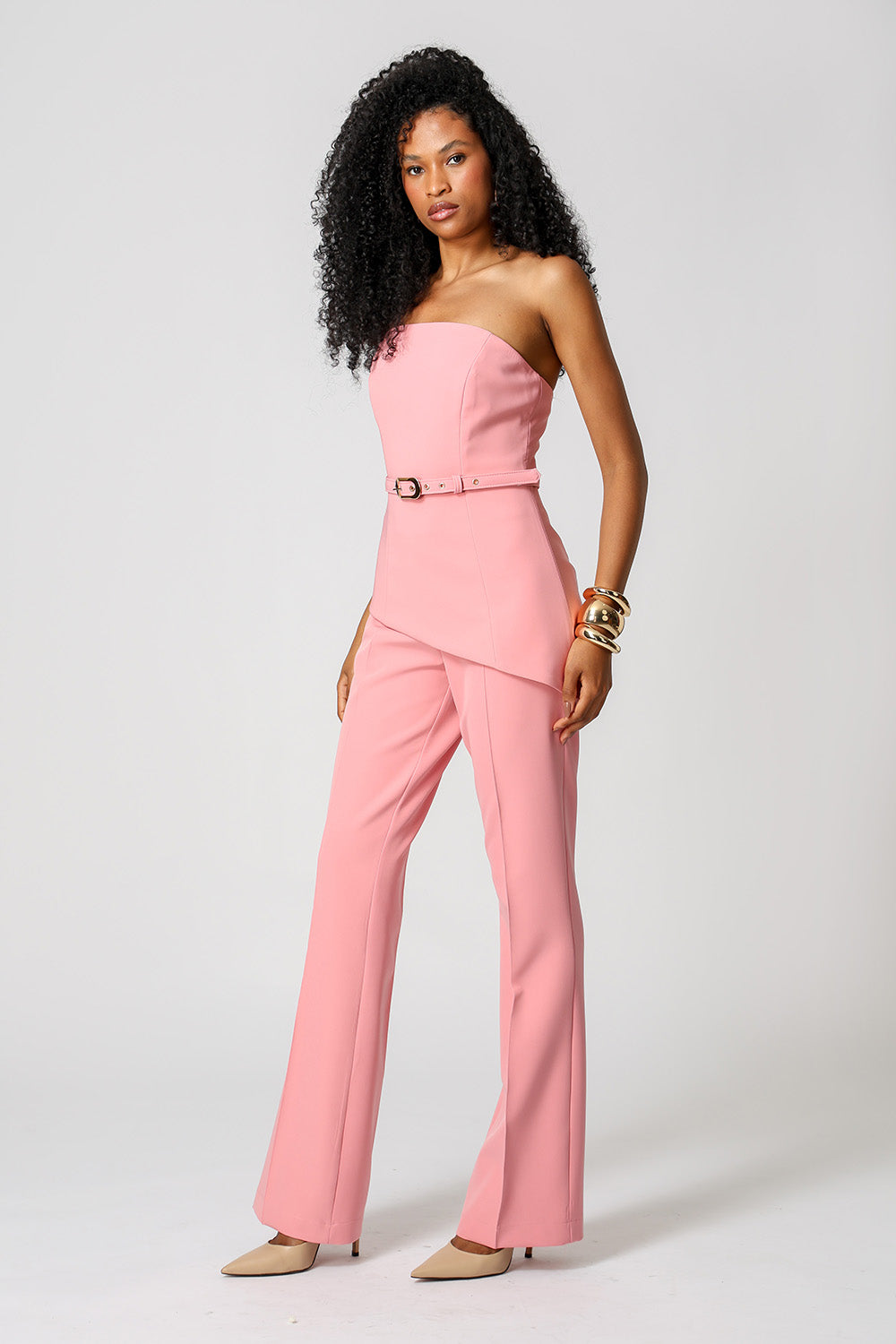 Strapless Assimétrico Com Cinto - ROSA