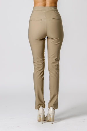 Calça Skinny Com Recortes - KAKI ESC