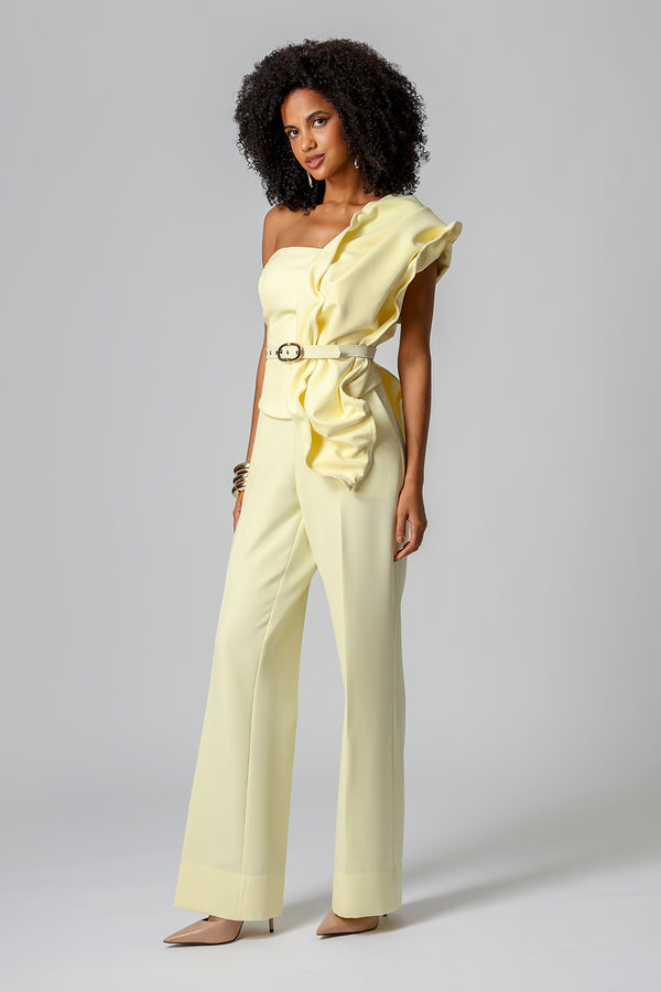 Blusa Strapless Com Folha 3D - AMARELO CL