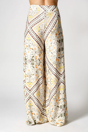 Calça Pantalona Estampada - LARANJA 1220