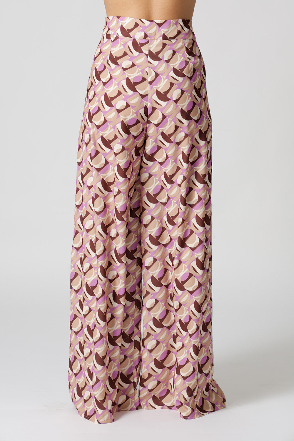 Calça Pantalona Estampada - MARROM 7207